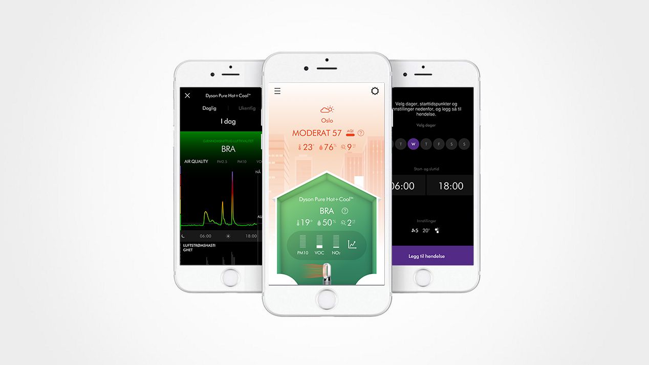 Bildet viser Dyson Link-appen for iOS og Android.